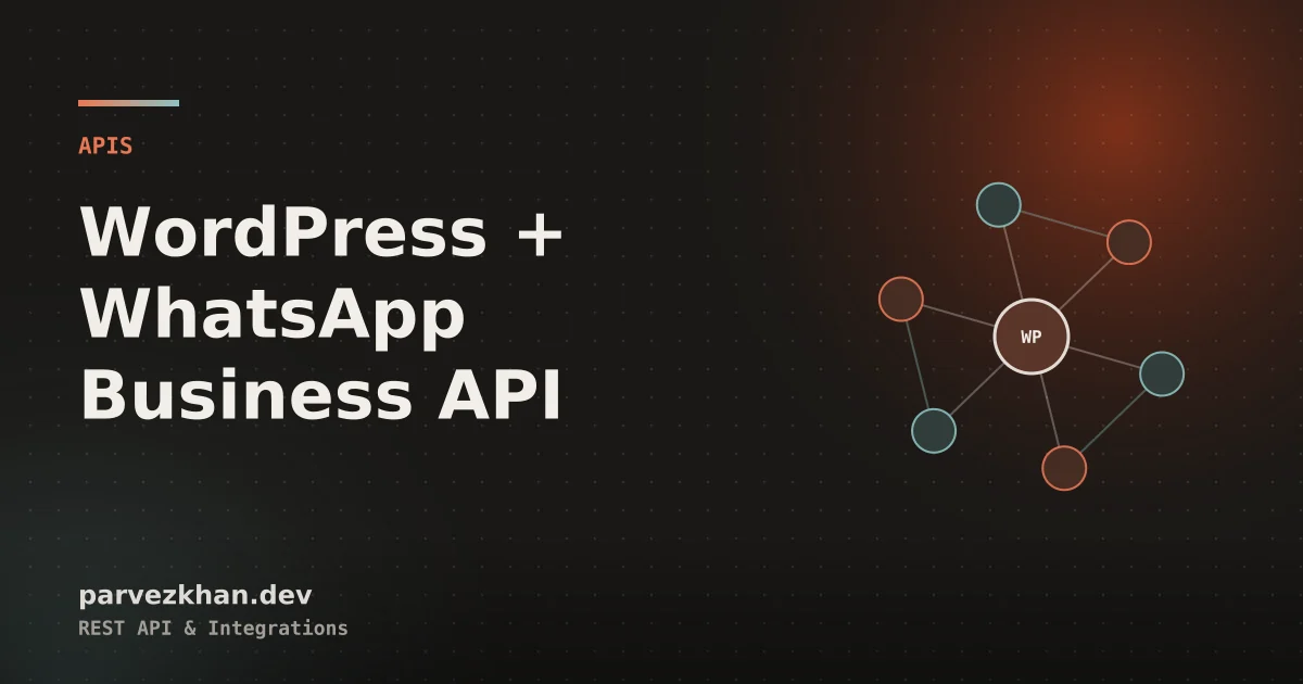 Abstract artwork of connected nodes representing WordPress sending WhatsApp messages