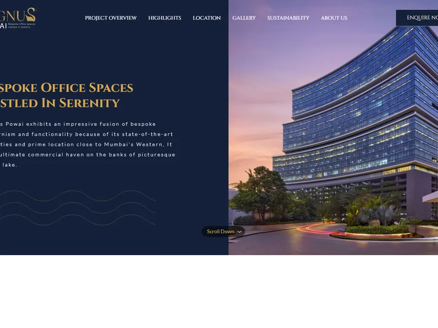 Cignus Powai website homepage screenshot