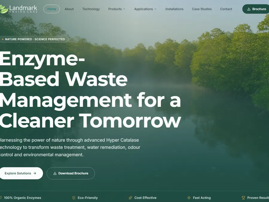 Landmark Enviro-Care website homepage screenshot