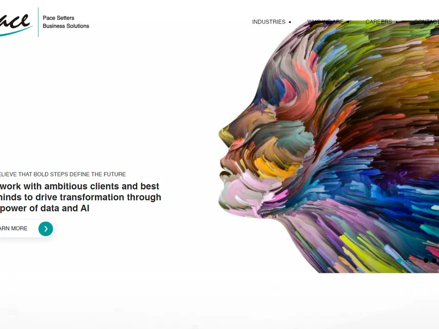 Pacesetters website homepage screenshot